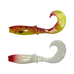 رنگ بندی طعمه ژله ای ریمیکسون Buster Curtail ۱۰.۵ سانتی در دو رنگ کله قرمز و زرد ببری