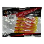 بسته طعمه سافت بیت ریمیکسون باستر کورتل ۱۰.۵ سانتیمتری رنگ زرد قرمز ببری Yellow Red